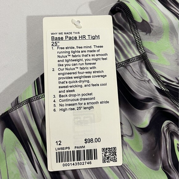 Lululemon Womens Fast Free High Rise Tight Paint Glide Warp Leggings 12 NWT - Picture 5 of 9
